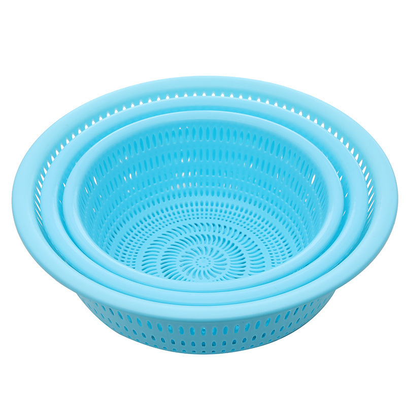 Cestas de almacenamiento de cestas de plástico redondas de frutas y verduras de lavado marco de cestas de almacenamiento comerciales de cestas de drenaje de cocina de escritorio doméstico