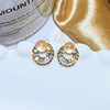 Silver needle, earrings, advanced accessory, silver 925 sample, cat's eye, flowered, high-quality style, wholesale