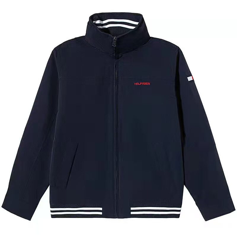 2025 Tommy Spring and Autumn Stand Collar Jacket Men's Korean Style Casual Style Autumn Casual Tops Men's Top