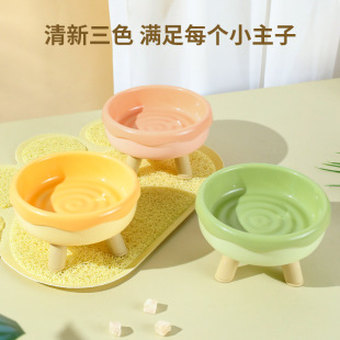 Cross-border Hot-selling Cat Food Bowl Non-slip Cat Food Basin High-color Value Donut Cat Bowl Dog Bowl Anti-knock Pet Single Bowl