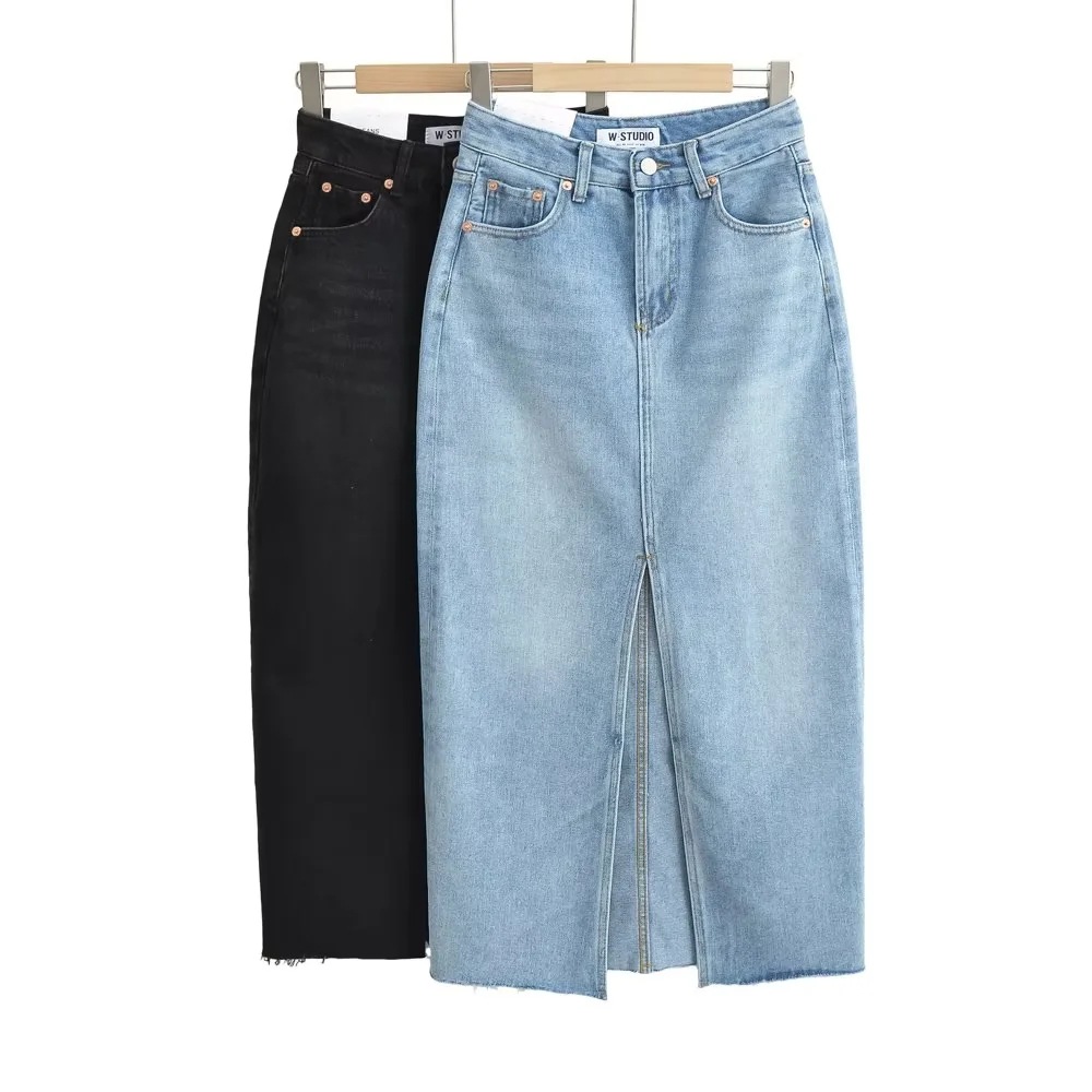 Vintage Washed Denim Skirt 3