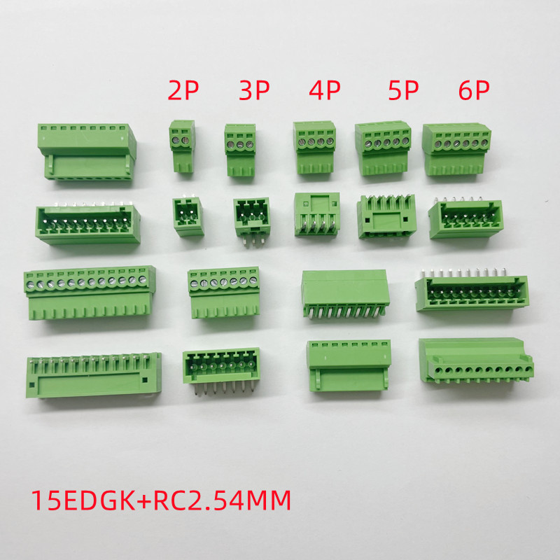 Plug-In Terminal Block 15Edgk2.54Mm Can Be Equipped with Straight Pins and Curved Pins 2P/3P/4P/5P/6P/7P/8P