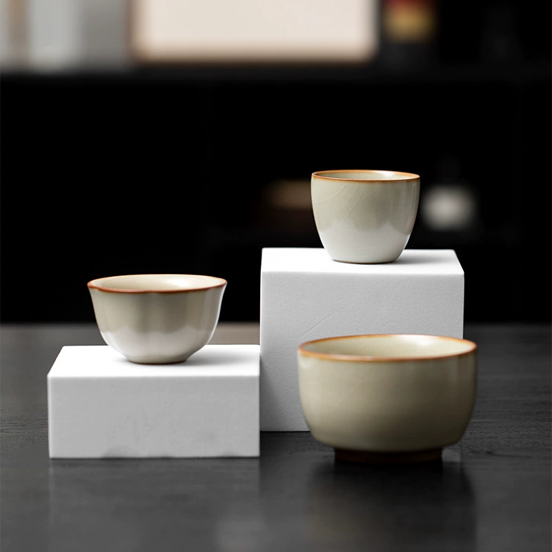 Хуан Ру Печи Мастер Кубок Железные Шины Открытие Фильм Может Поднять Ru Фарфор Нажатие Ручной Чашки Бытовой Кунг-Фу Чайный Набор Чайная Чашка Чая Дегустация Чашки Одиночная Чашка