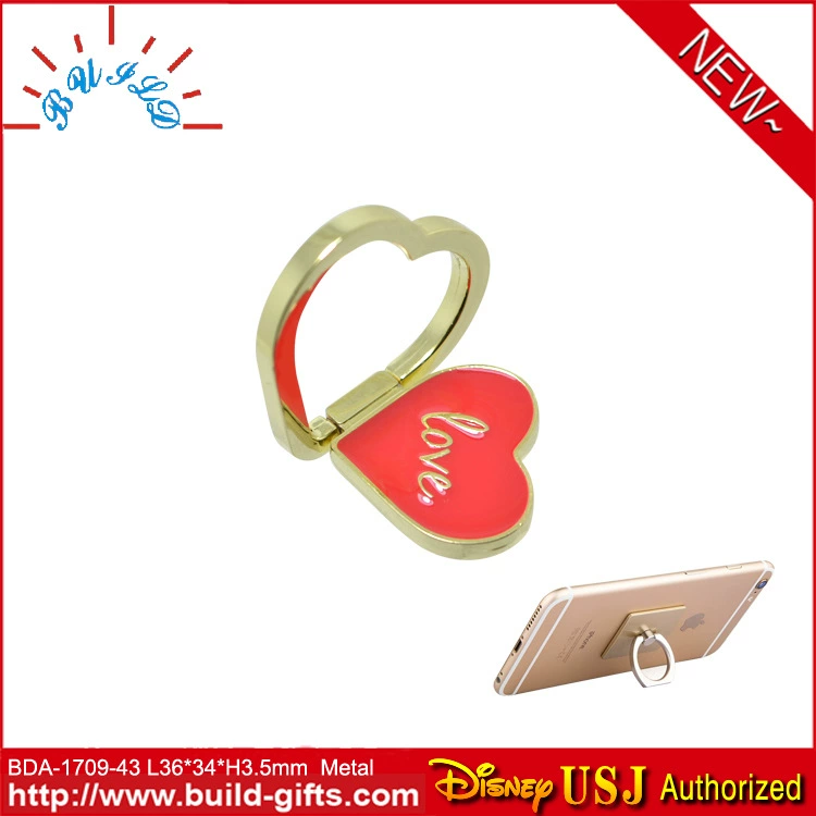 Креативный подарок шаблон металла мобильный телефон кольцо Пряжка любовь в форме сердца цинковый сплав ленивый планшетный телефон держатель