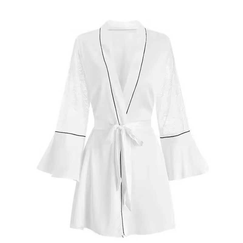 Pure white single robe 6001-1