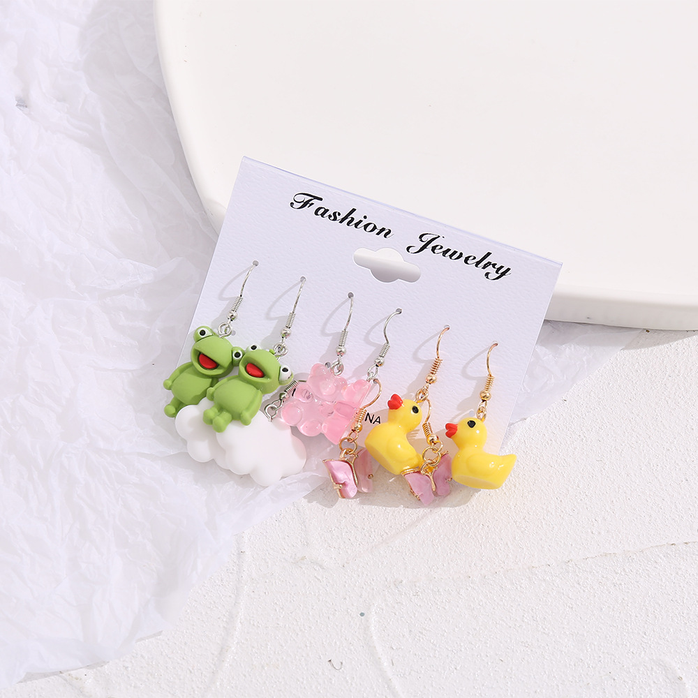 Cartoon Style Clouds Animal Arylic Plating Ear hook