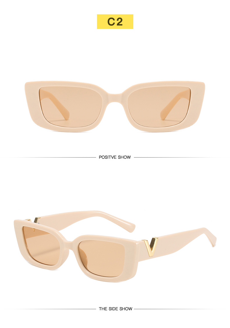 Nouvelles lunettes de soleil, lunettes de soleil hip-hop et rebondissantes, lunettes de soleil à petite monture carrée rétro à la mode pour femmes, lunettes à la mode européennes et américaines_voghion.com