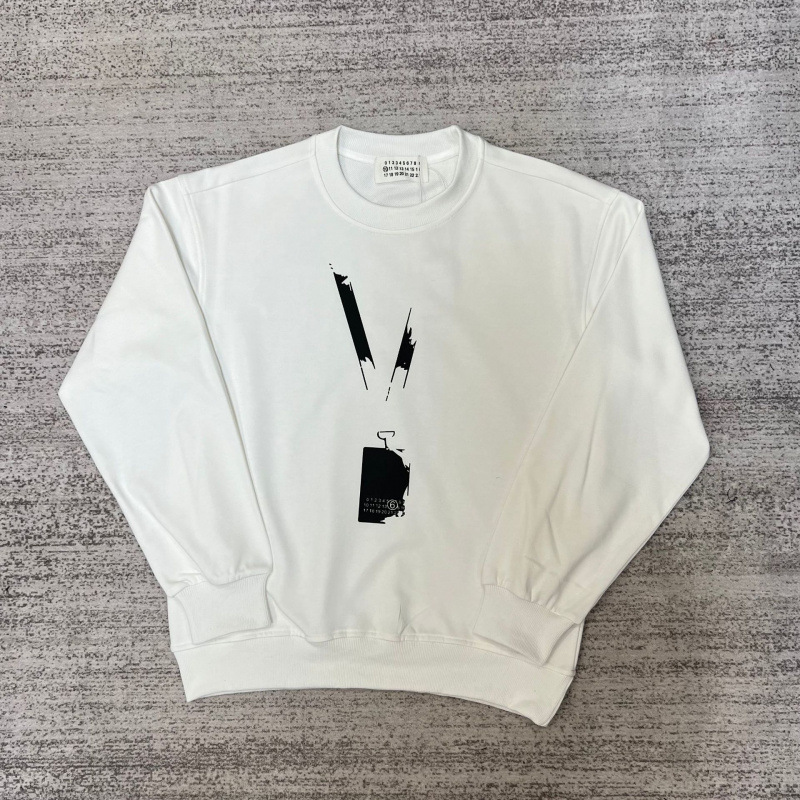 MM6 Crewneck Sweater Logo White