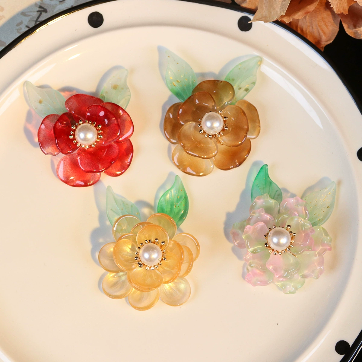 Hanfu, hairgrip, hair accessory handmade, red accessories, material, flowered, wholesale