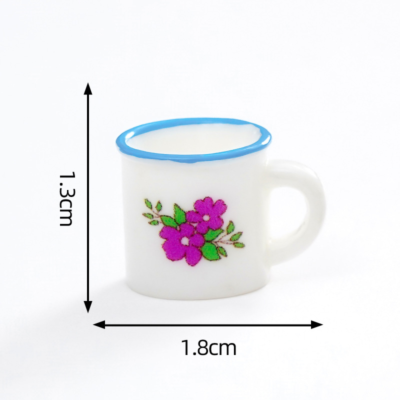 创意复古怀旧印花陶瓷茶杯茶壶食玩 娃屋diy装饰品配件微缩小摆件|undefined