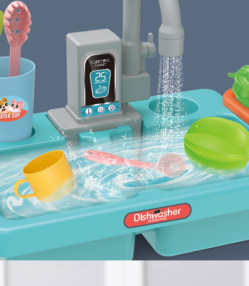 儿童过家家仿真洗碗机玩具 早教厨房仿真电动洗碗台出水洗菜玩具详情5
