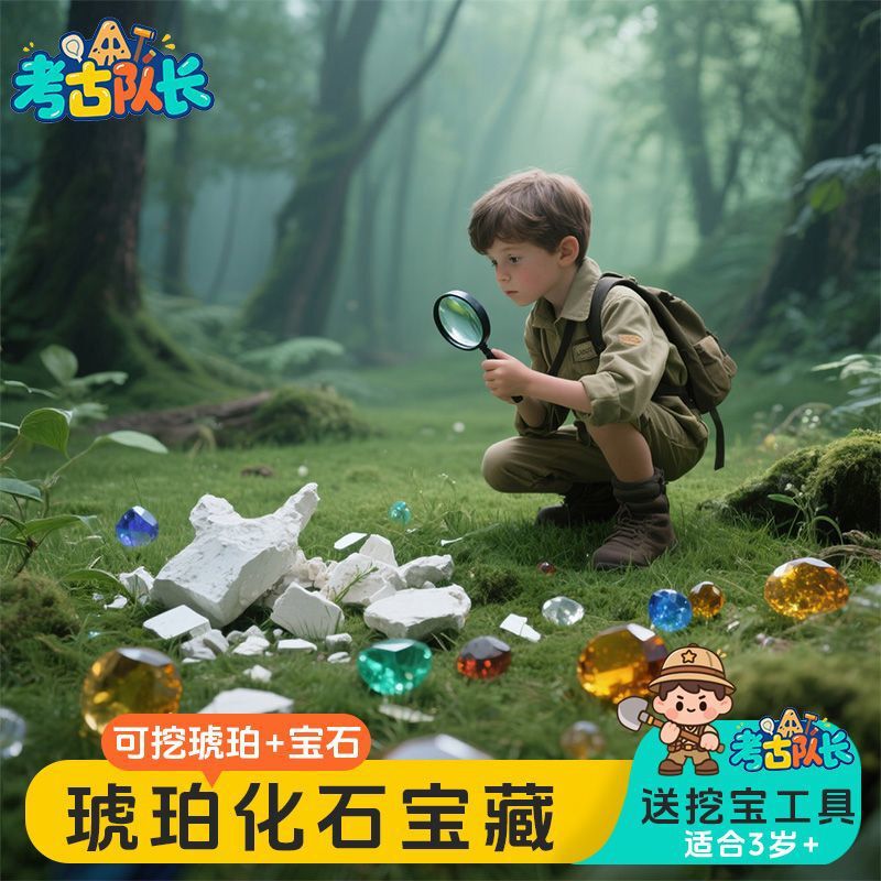 Archaeological Treasure Digging Toys Prehistoric Amber Fossil Treasure Handmade DIY Boys and Girls Treasure Hunting Years Old D