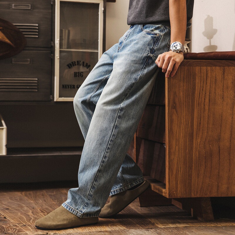 American Retro Straight-Leg Jeans for Men, Summer Trendy Brand Washed Casual Pants, 2026 New Style Loose Trendy Long Pants American Retro Straight-Leg Jeans for Men, Summer Trendy Brand Washed Casual Pants, 2026 New Style Loose Trendy Long Pants