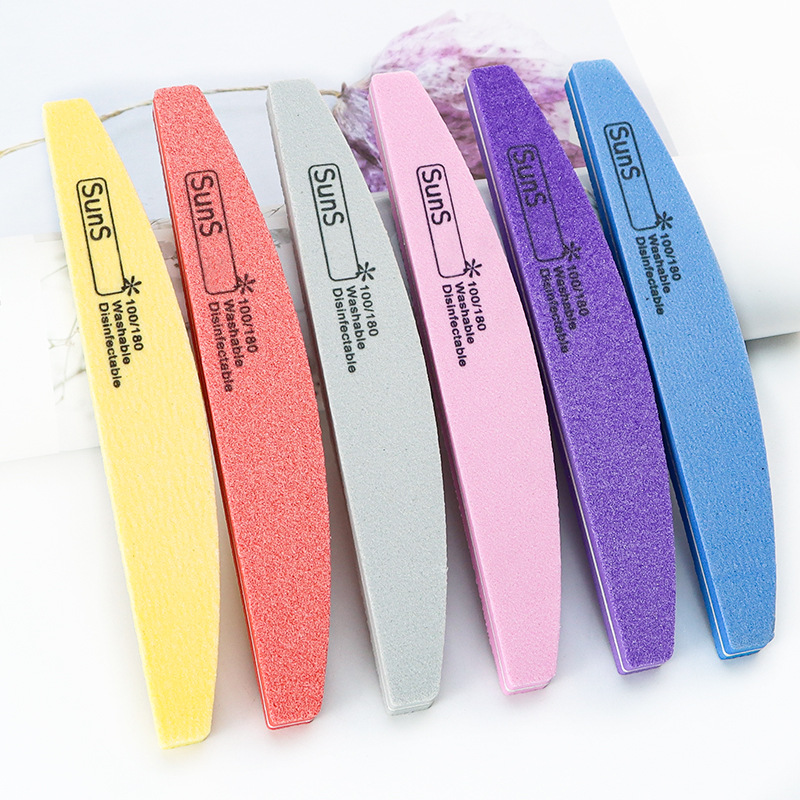 Factory wholesale half-month sponge buffing strips high-elastic sponge double-sided sanding nail file nail care tools