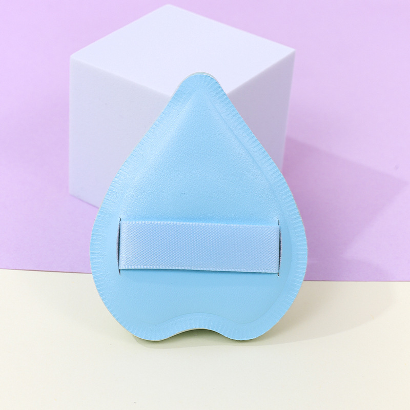 Puff de algodón de azúcar en forma de corazón personalizado de fábrica sin comer polvo, cojín de aire de esponja de maquillaje de poliuretano grueso grande al por mayor