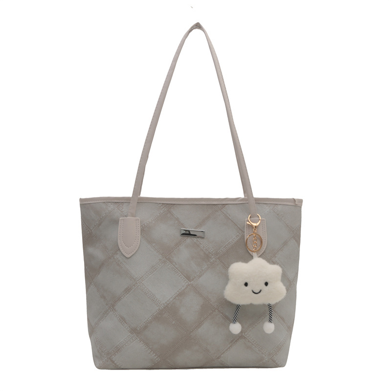 Otoño nuevo bolso de gran capacidad para mujeres 2024 moda moda simple mochila de hombro textura de diamante bolso de viaje