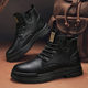 Cross-border Martin Boots Men's Shoes Autumn High-top British Style Casual Leather Shoes Men's Soft Leather Outdoor Combat Workwear Ankle Boots