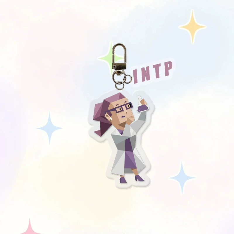 Акриловый двусторонний подвес MBTI, 16 типов личности, с металлической застёжкой, лёгкий