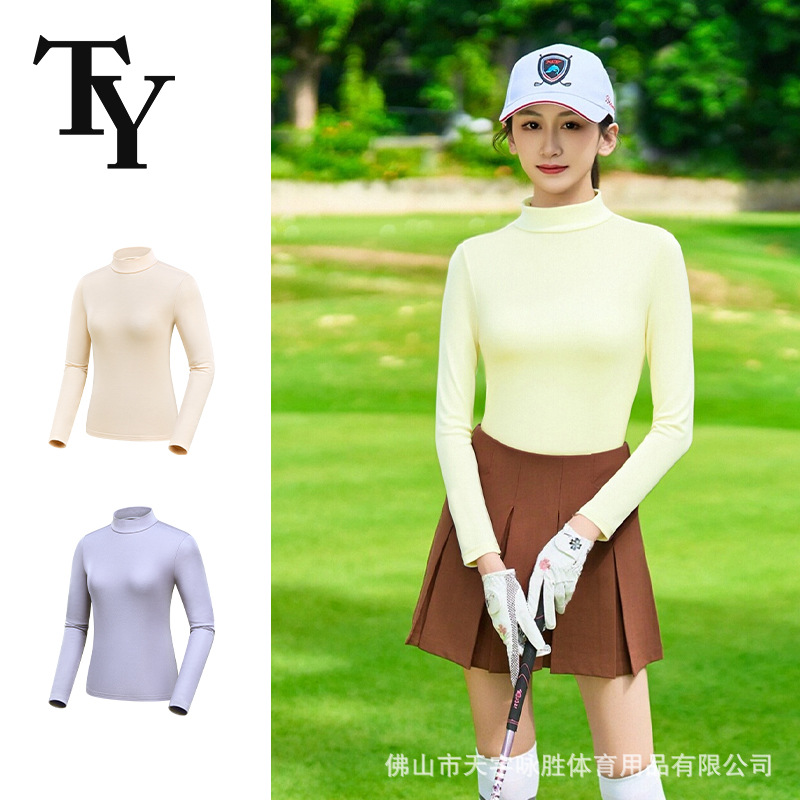 2025 New Golf Clothing Women's Long-Sleeved T-Shirt Slimming Look Top Sports Casual Versatile Bottoming Shirt