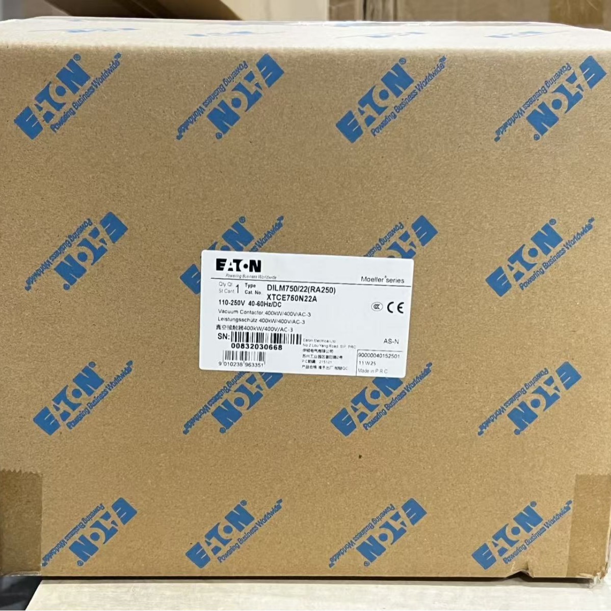 伊顿接触器178541   型号DILM750/22(RA250)-AS  现货