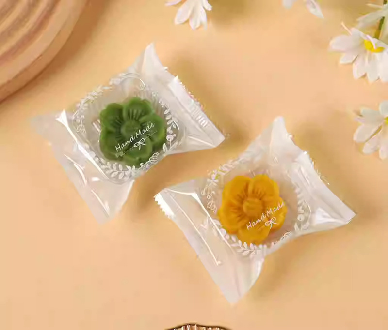 透明白底デイジースノーフレーククリスプスノーフレーククリスプ包装袋クッキー緑豆ケーキ袋月餅機械密封小袋|undefined