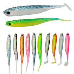 路亞餌空心軟魚餌手工彩虹魚T尾7.5cm/尖尾10cm假餌仿生餌擬餌