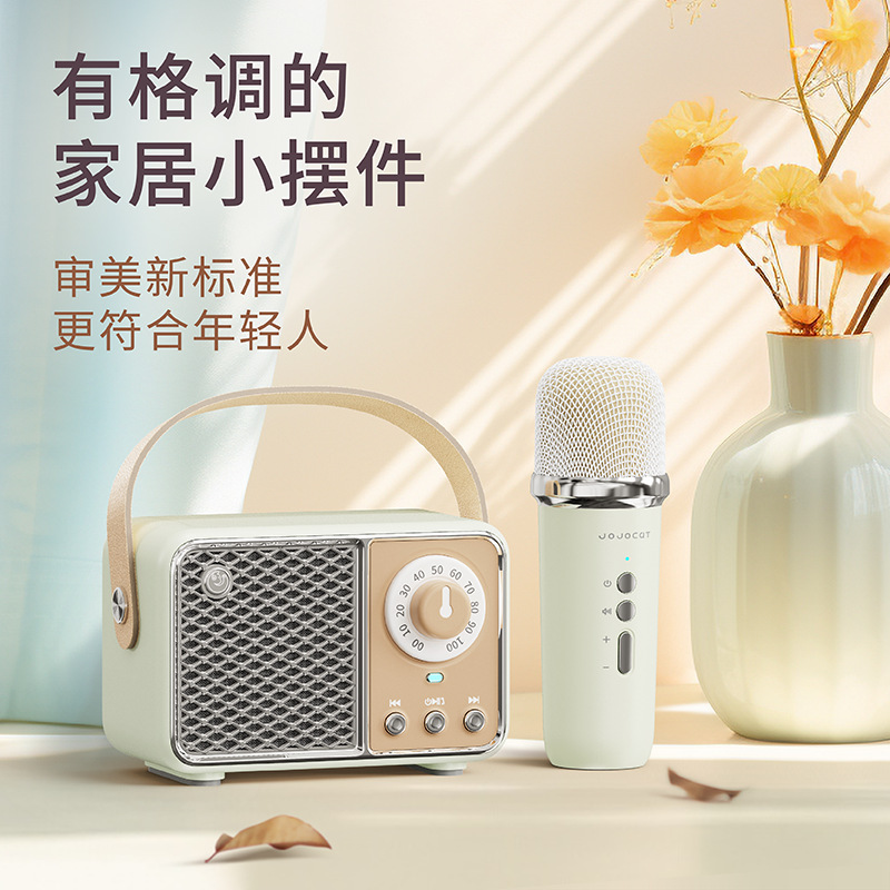 Outdoor Home Singing Audio Portable Bluetooth Speaker Wireless Karaoke with Microphone Small Home Ktv