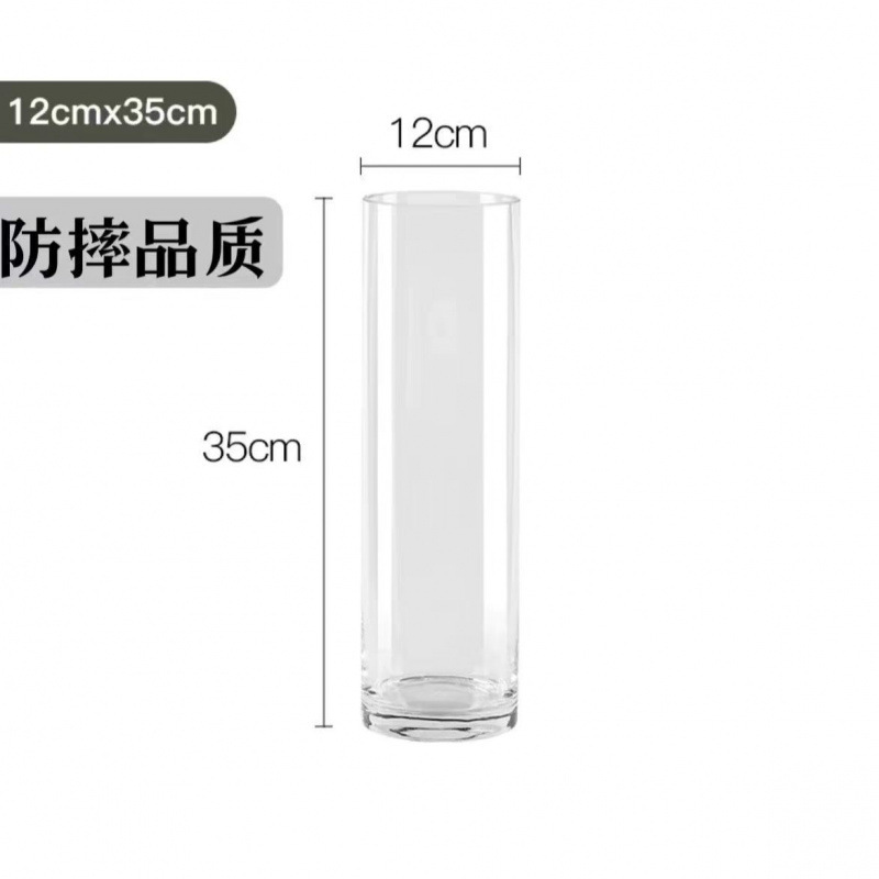 亚克力防摔花瓶摆件客厅插花透明水养富贵竹直筒轻奢感醒花桶批发|undefined