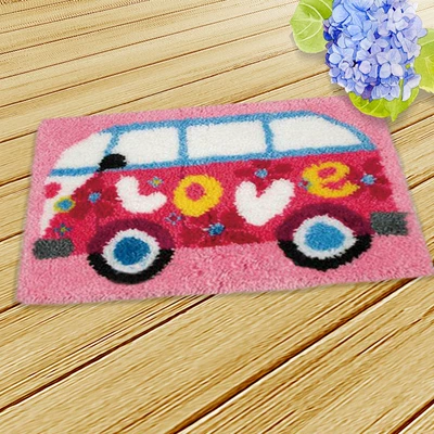 Avtomobil döşəmə paspasları — Embroidery Car Seat Mat Handmade Carpet - zd021-car-50cm-white-net-cross