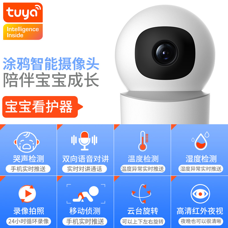 Tuya graffiti wifi monitor inteligente para niños niñera de monitoreo infantil cámara de cuidado inteligente