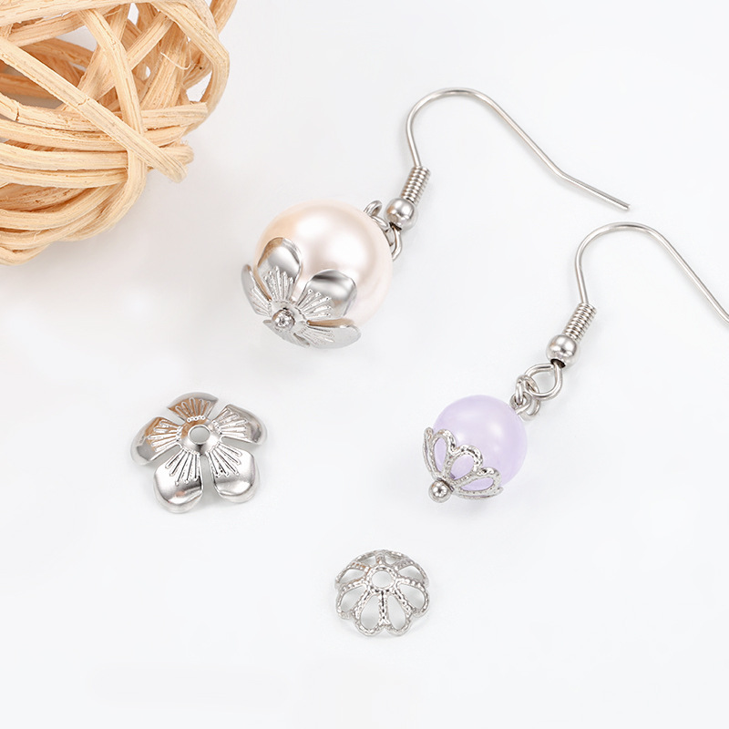 Flower Shape Bead Caps Jewelry Making Type 1 Piece 304 Stainless Steel Floral Flower Shape Bead Caps
