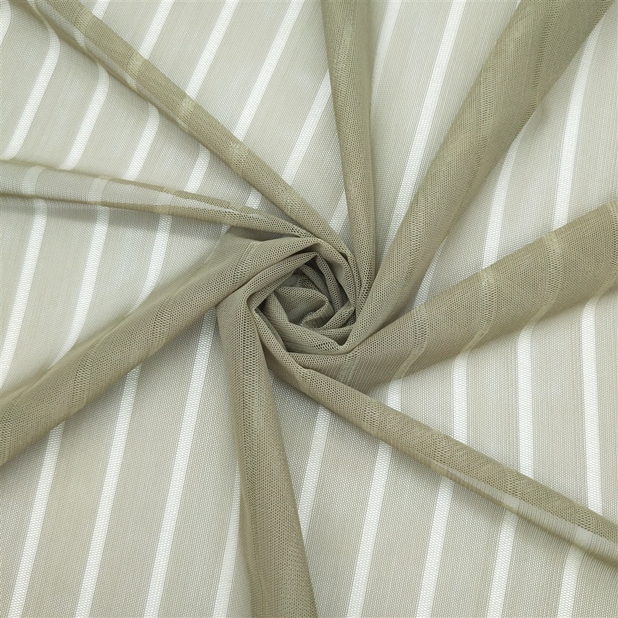 涤氨20D砖块网布 大小相间竖条弹力网眼布 透气女装印花布料