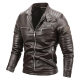 [European and American cross-border best-selling] men's pu jacket fleece-lined warm winter business leisure motorcycle jacket L-3XL