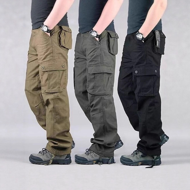 Amazon's Popular Multi-Pocket Tactical Pants Sports Jogging Pants Hiking Drawstring Men's Casual Cargo Pants