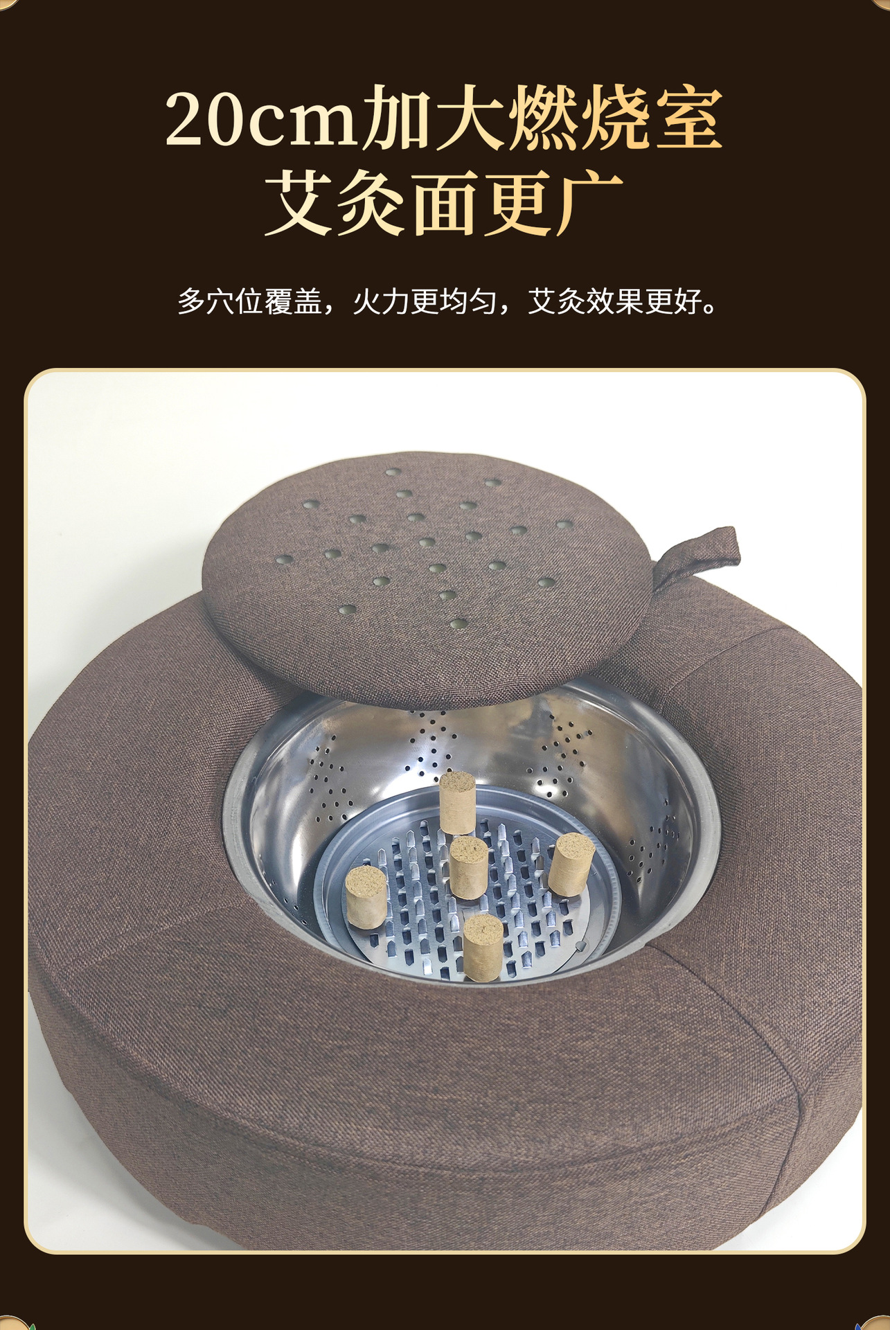 Wooden Moxibustion Stool Seat Cushion Cotton Linen Cover for Sitting Moxa Therapy Home Spa Meditation quality and texture
