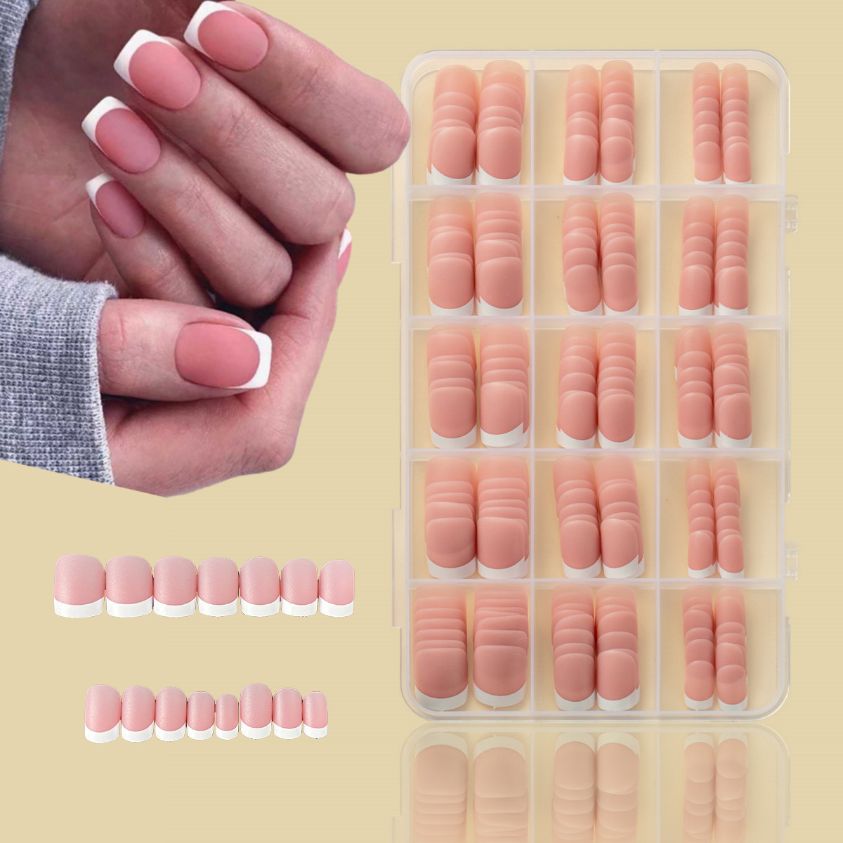 Matte white classic nail stickers for manicure