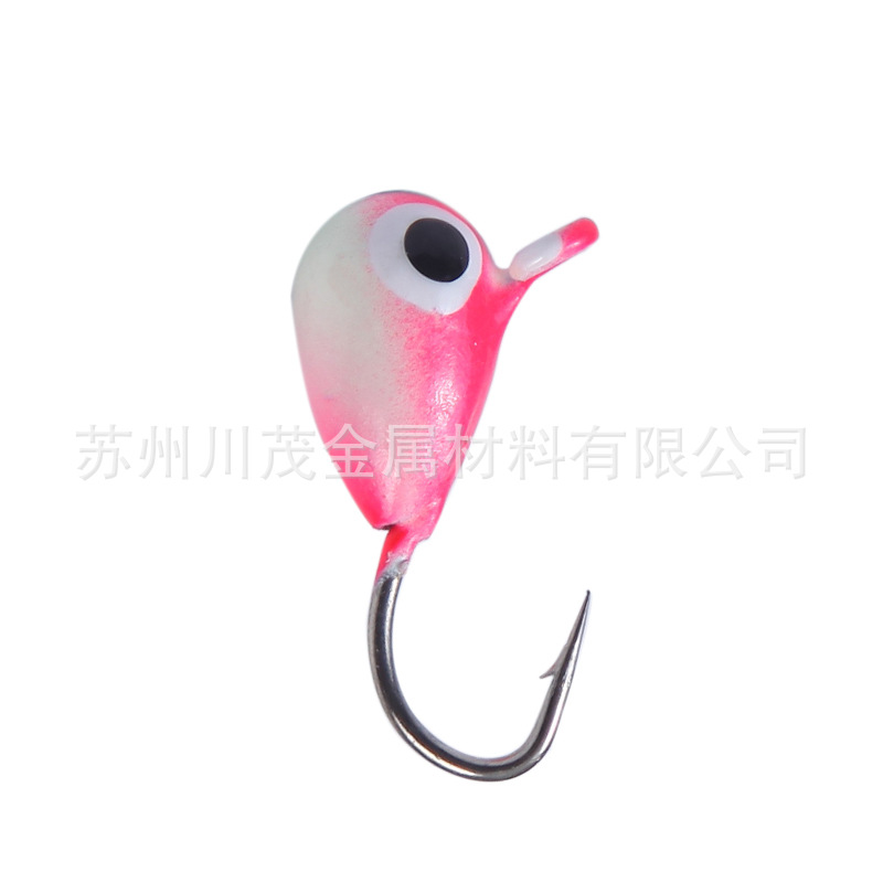 厂家销售钨头钩 冰钓高比重钨鱼坠 焊接钨头钩 可上色仿鱼型