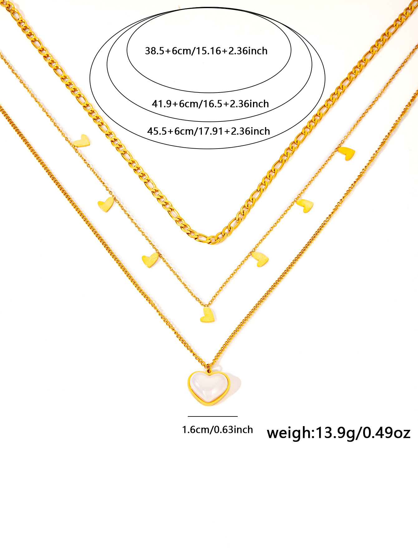 13g Weight 0.03µm Gold Plating Thickness Electroplated Gold Plating Process 18K Real Gold Plated Plating Material 201 Stainless Steel Pendant Material Zircon Inlay Material Layered Necklaces, Necklace Classification 201 Stainless Steel Chain Material cable chain Chain Type 1 Set Quantity Holiday, Daily Occasion 201 Stainless Steel Material Star Pattern Women's Gender Simple Style Style Plating Craft Wholesale Jewelry Simple Style Star Titanium Steel Plating Layered Necklaces Cable Chain 13