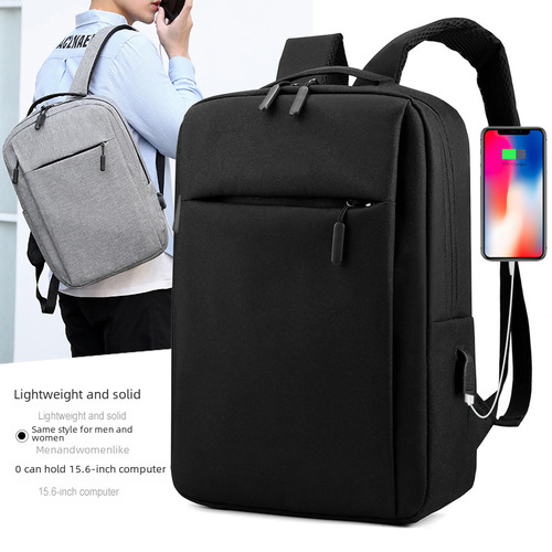 LOGO Anti-Theft Laptop Business USB Charging Dual-Shoulder Bag Fashionable Foreign Trade Laptop Bag