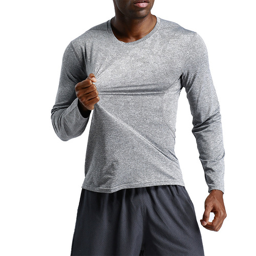 Brand Outdoor Sports Quick-Drying T-Shirt for Men Loose Fitness Basketball Running Long-Sleeve Quick-Drying Shirt