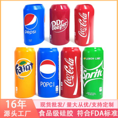 越境創意シリカゲルコーラセット500ml滑り止め缶ビールカバー防水保護カバー卸売りは印刷できます。
