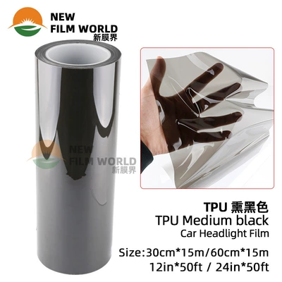 Automotive Film, blackened light film PU transparent - 03x15m-tpu-smoked-black