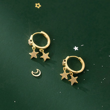 跨境韩版时尚星星耳扣女五角星流苏设计耳环小众高级感耳圈耳饰