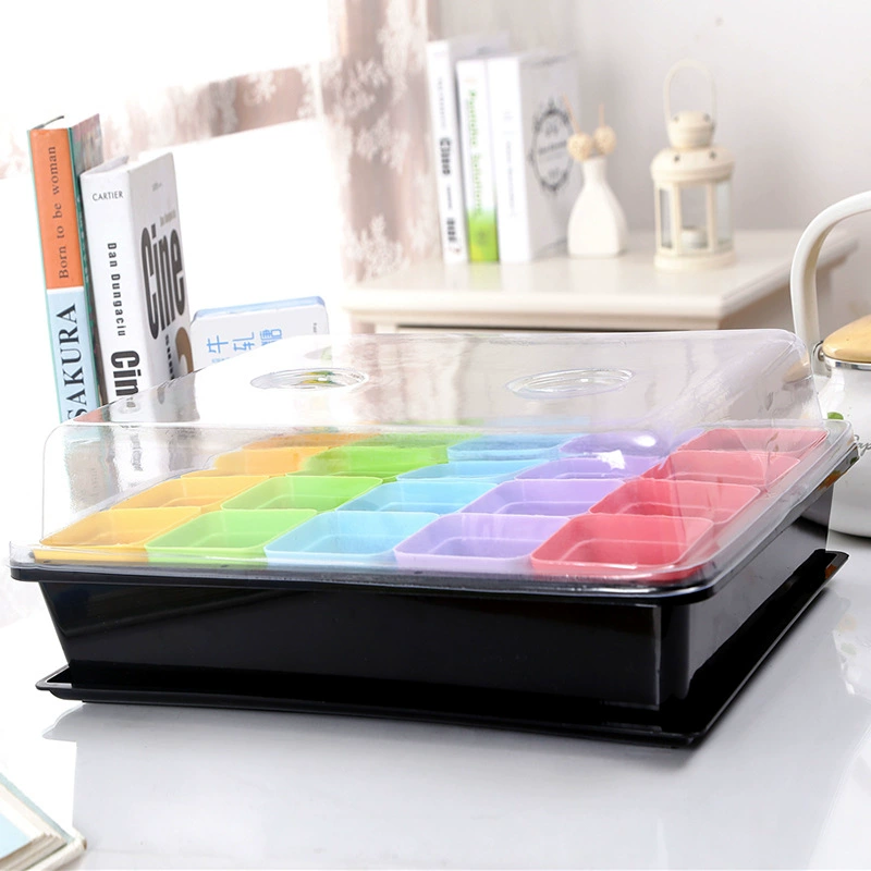 Горшок для резки суккулентных листьев, маленький черный квадратный горшок для рассады, коробка, средняя рамка для организации, прямоугольный пластиковый цветочный горшок, поднос для рассады