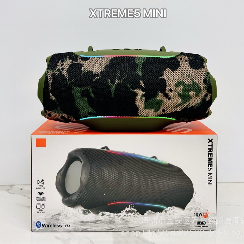 Cross-Border Xtreme5 Mini Bluetooth Speaker Portable Outdoor Card-Insertable Heavy Bass Subwoofer War Drum Fifth Generation Mini Speaker