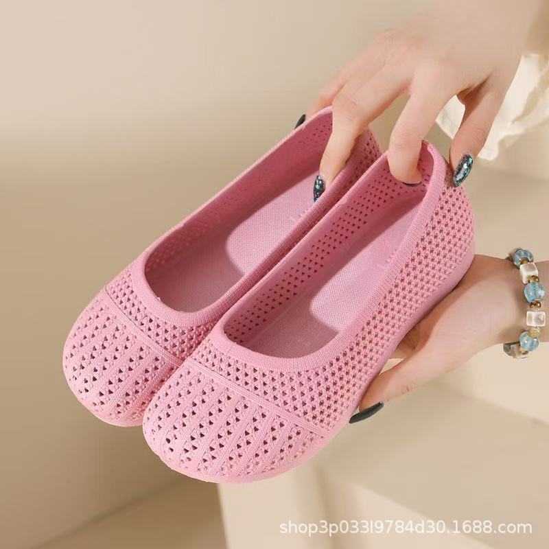 Foreign trade shallow sandals shoes 2024 new solid color round head casual fashion flat bean shoes shoes shoes