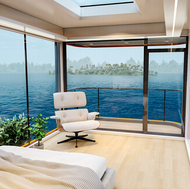 Sala móvil de la cápsula espacial Rongjie B & B Sala de juntas móvil Tienda de contenedores Oficina Apple Cang Casa de estructura de acero