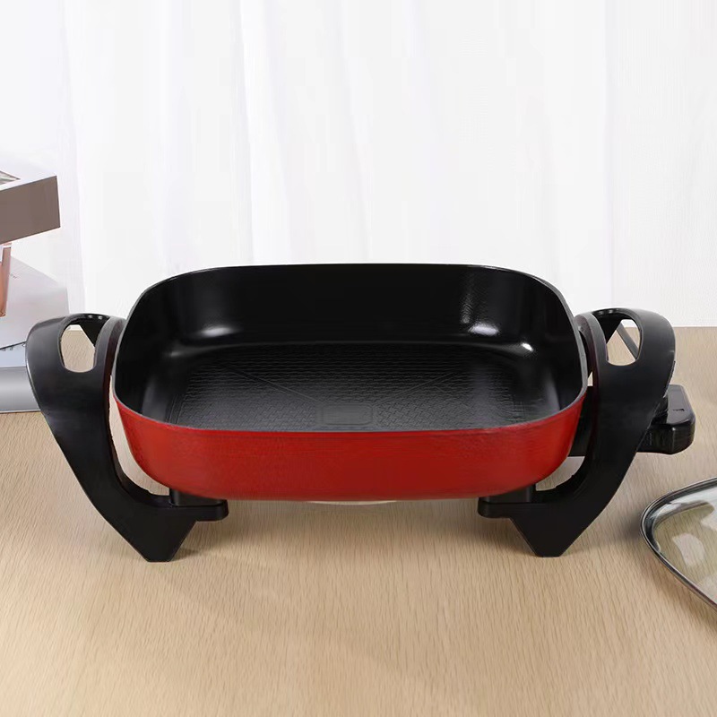 New Korean style square pot home large capacity electric hot pot multifunctional electric hot pot dormitory electric hot pot will sell gifts