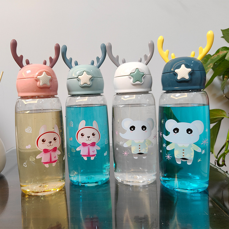 cartoon children's handheld sports glass with glass