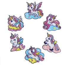 电脑绣花标卡通独角兽布贴diy刺绣贴服装辅料补丁贴自粘免缝装饰